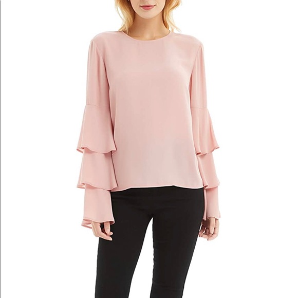 Bell Sleeve Tops with Long Sleeve Chiffon Blouses Size Medium - Picture 5 of 6